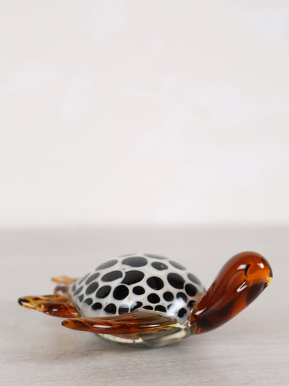 Amber Glass Turtle Ornament