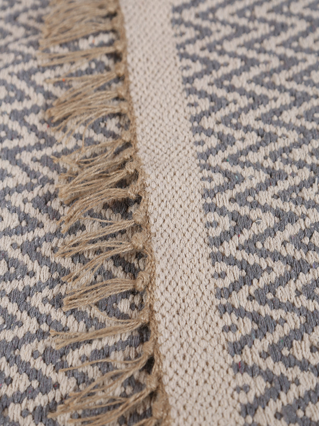 Small Indra Recycled Cotton, Jute Rug - Grey - Colour Options Available