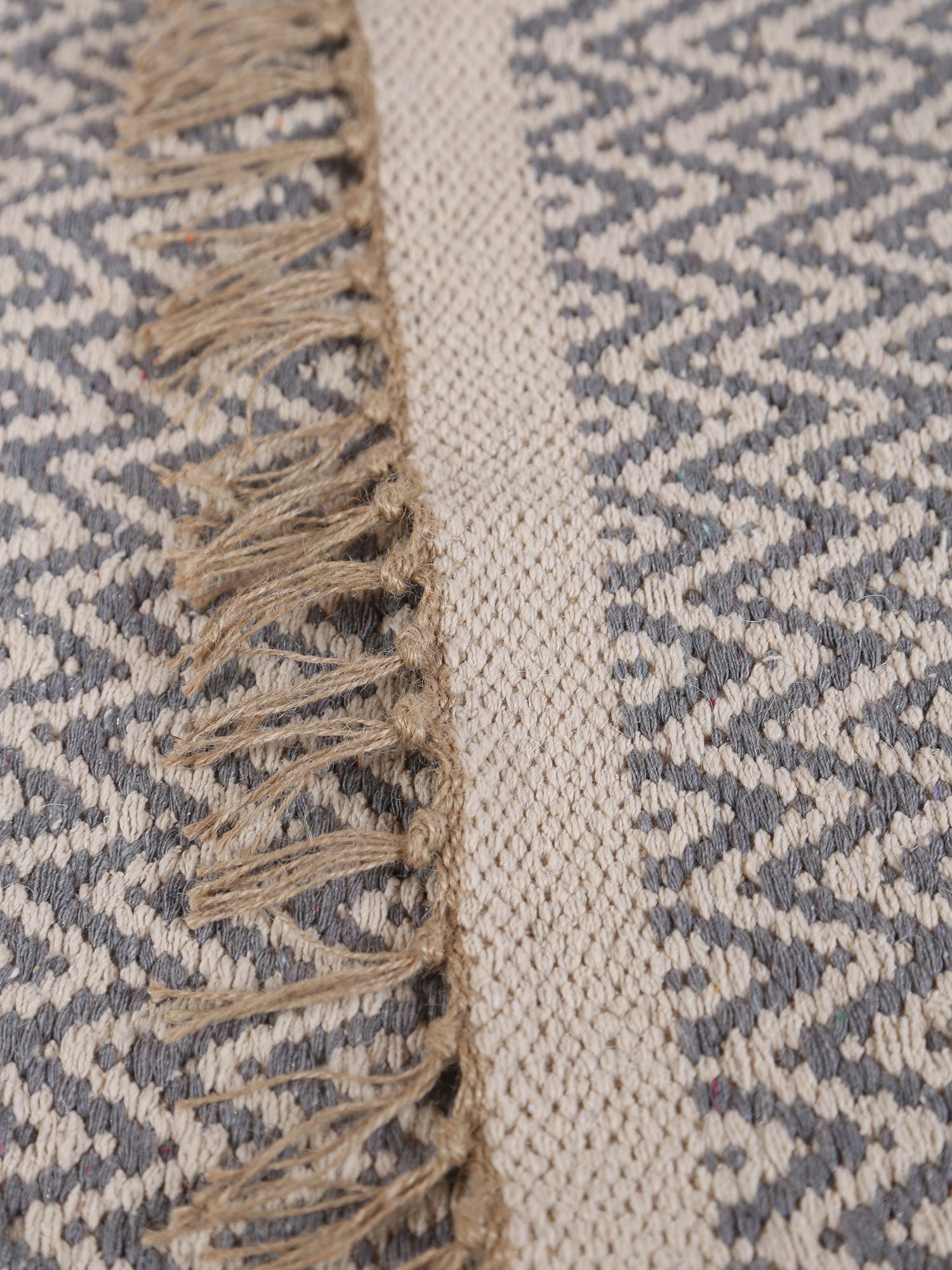 Small Indra Recycled Cotton, Jute Rug - Grey - Colour Options Available