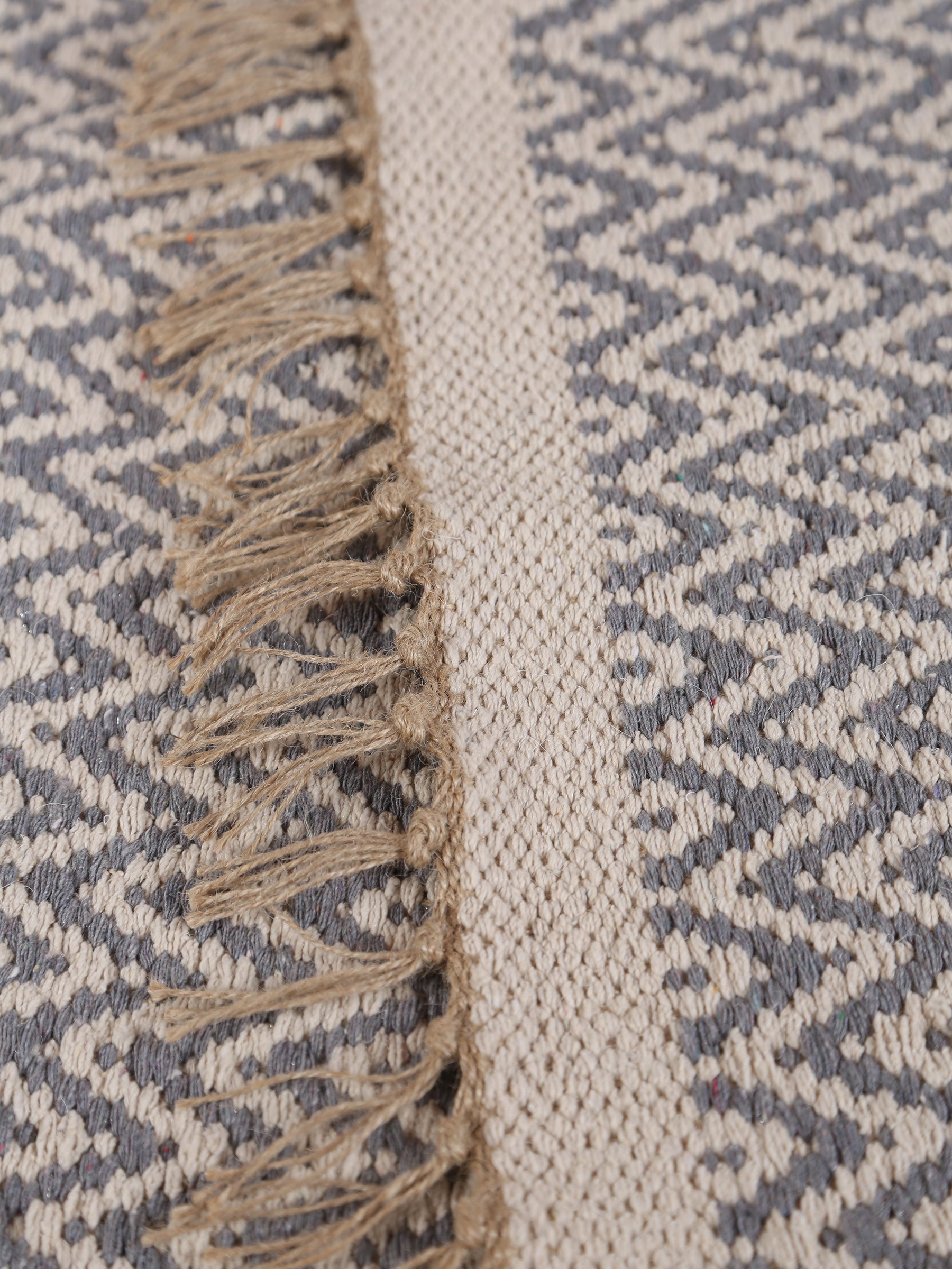 Small Indra Recycled Cotton, Jute Rug - Grey - Colour Options Available