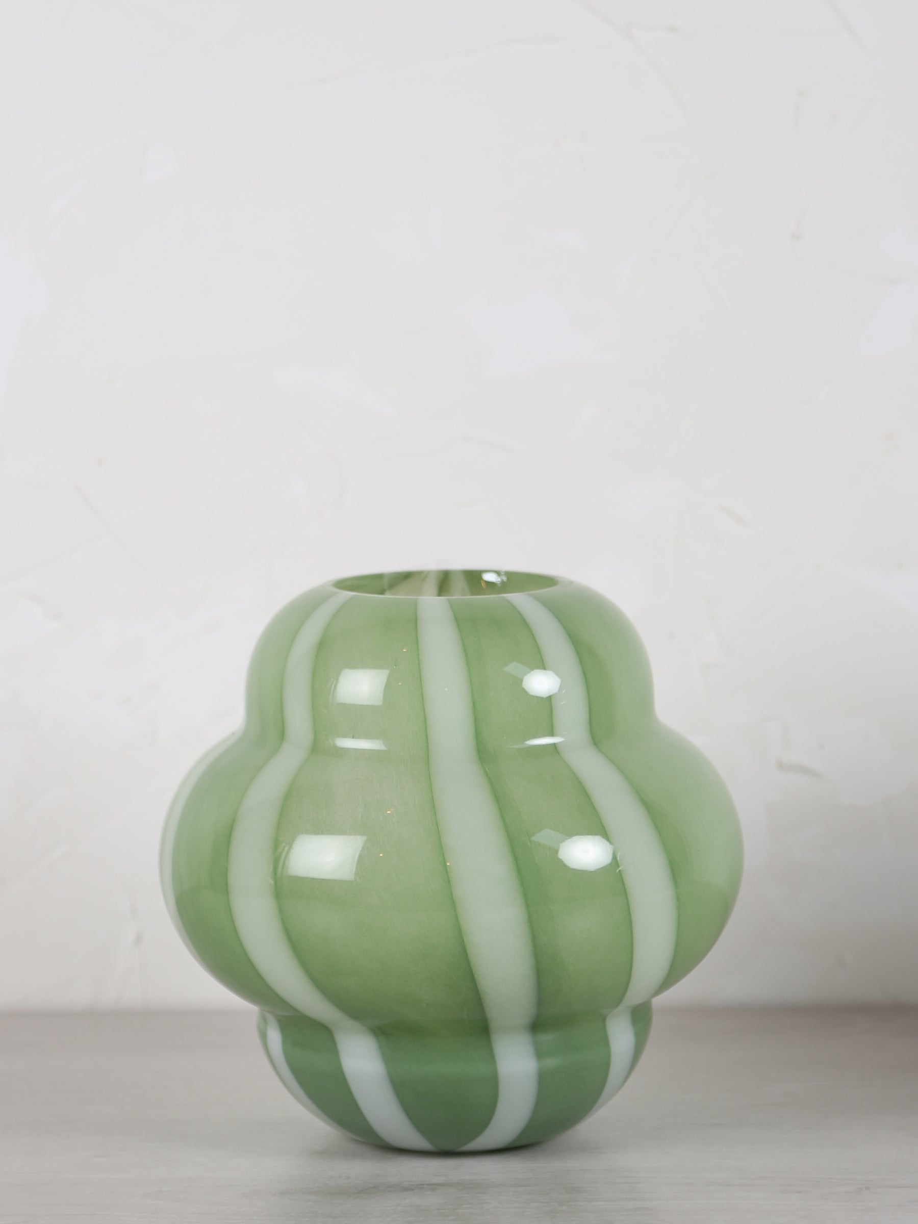 Ylien Green &amp; White Glass Vase - 2 Sizes Available
