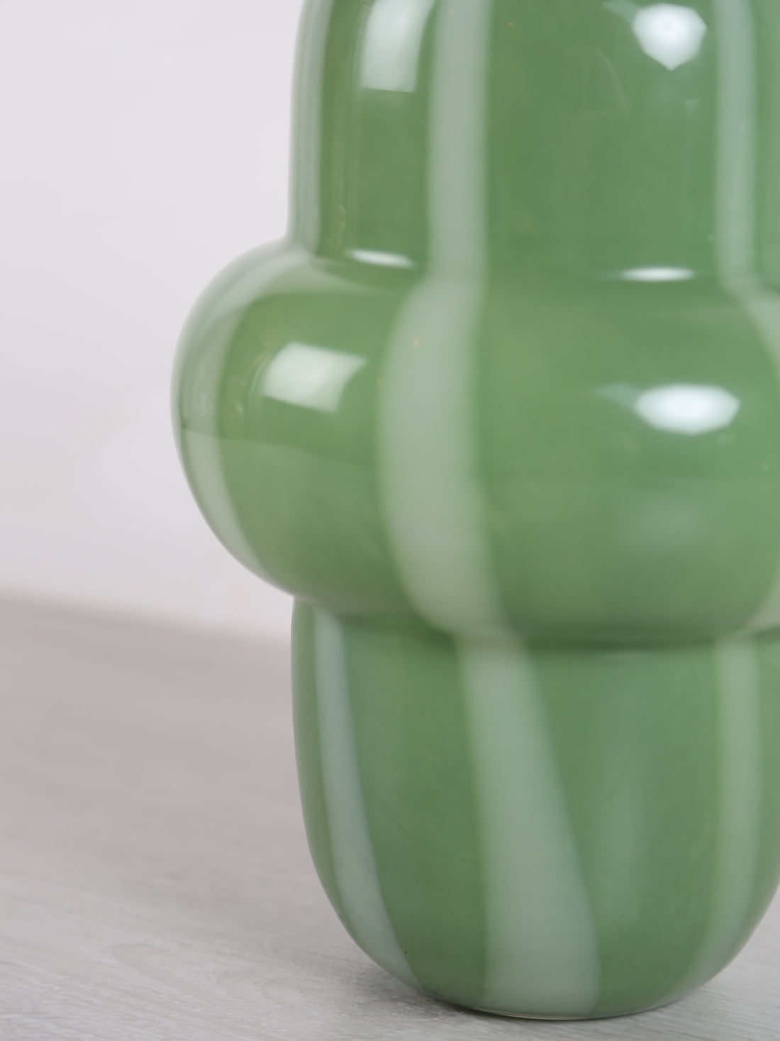 Ylien Green & White Glass Vase - 2 Sizes Available