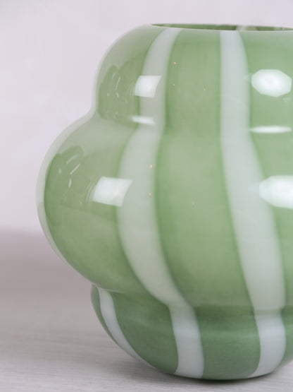 Ylien Green &amp; White Glass Vase - 2 Sizes Available