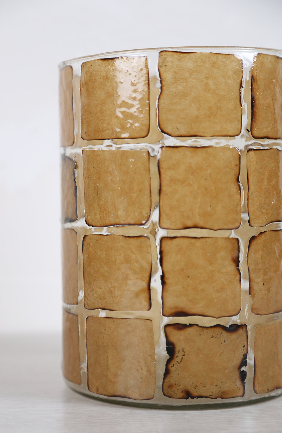 Dronero Glass Tealight -  Brown, Auburn