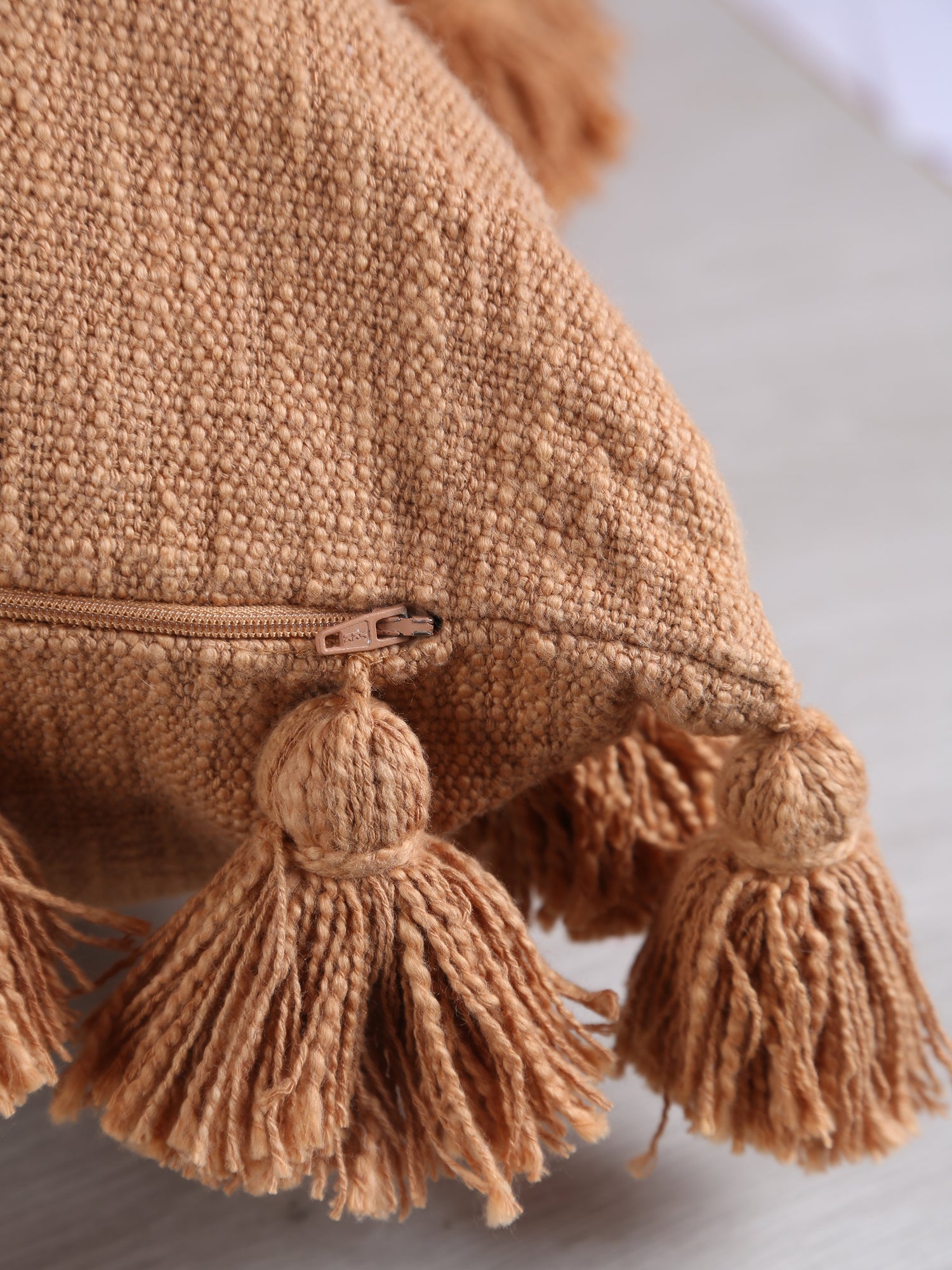 Brown Sugar Cushion With Tassels