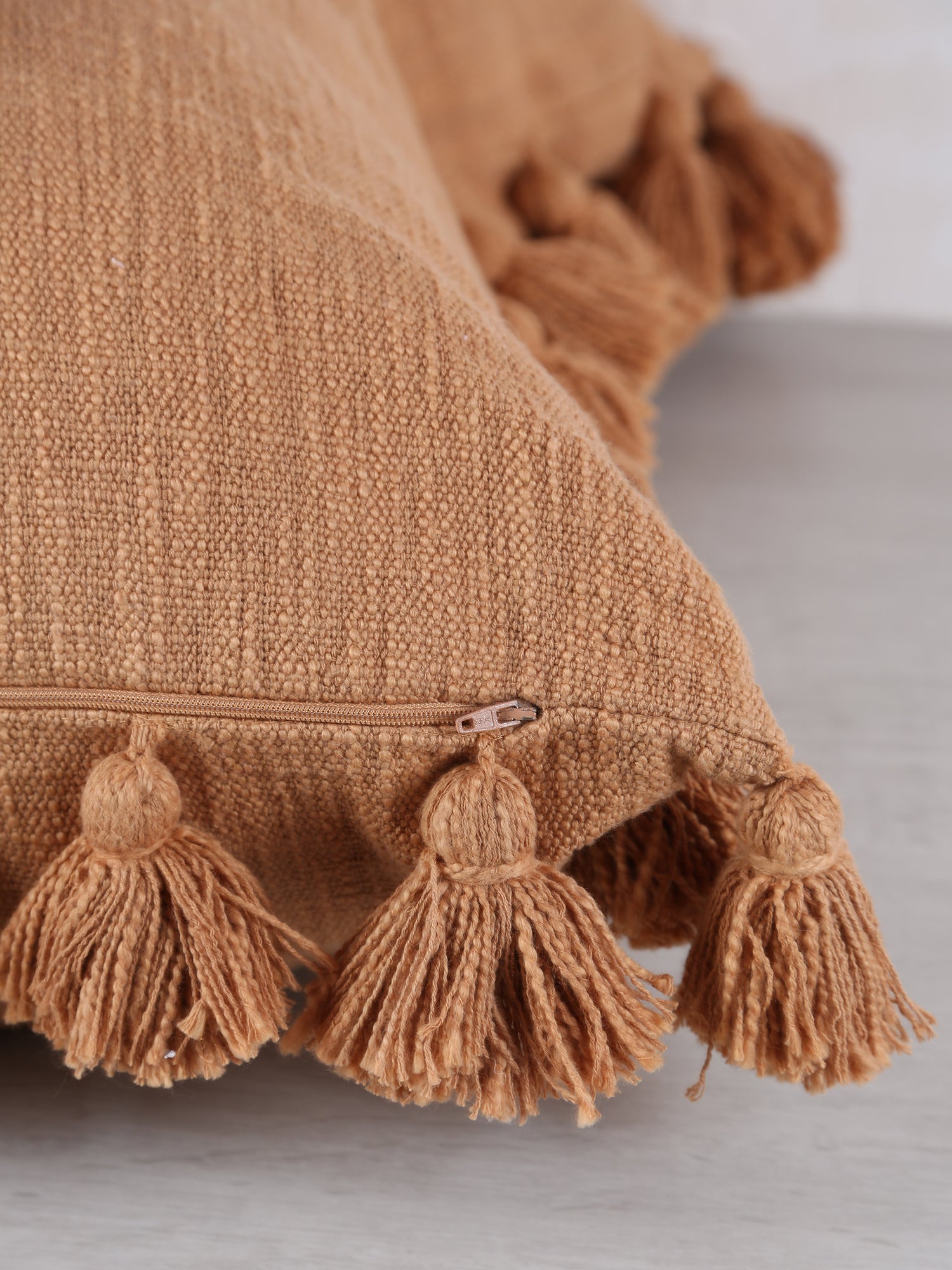 Brown Sugar Cushion With Tassels