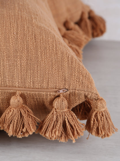 Brown Sugar Cushion With Tassels