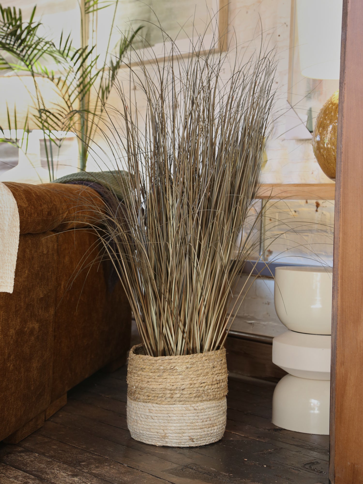 Faux Auburn Botanical Grass - Potted Plant