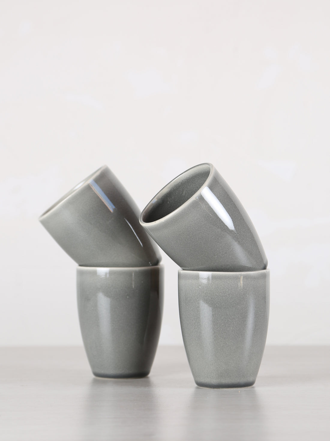 Broste Nordic Rain Stoneware Mug Without Handle - Set of 4