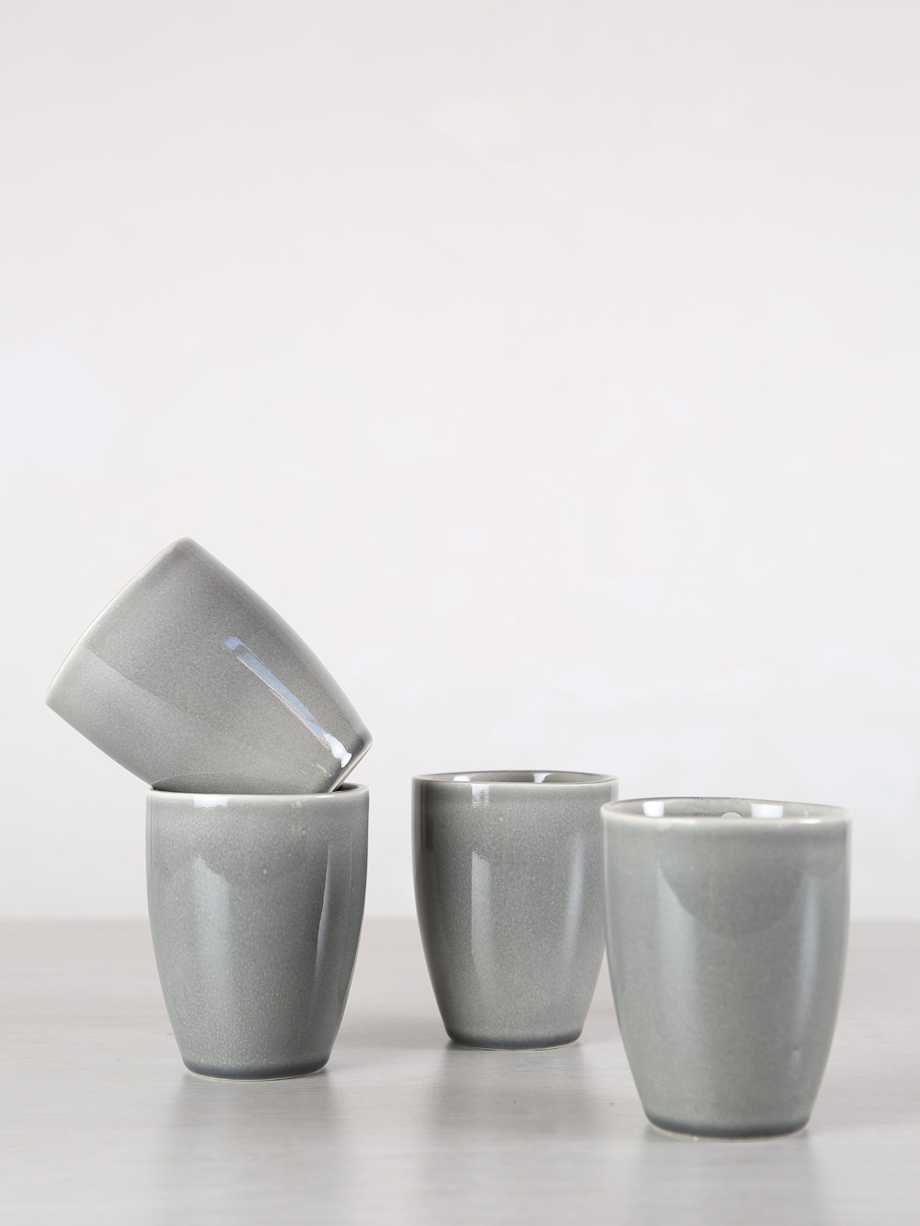 Broste Nordic Rain Stoneware Mug Without Handle - Set of 4
