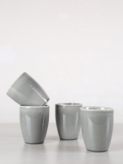 Broste Nordic Rain Stoneware Mug Without Handle - Set of 4