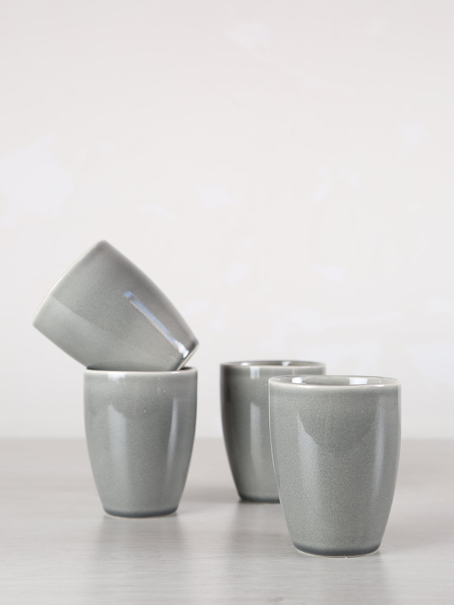 Broste Nordic Rain Stoneware Mug Without Handle - Set of 4