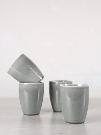 Broste Nordic Rain Stoneware Mug Without Handle - Set of 4
