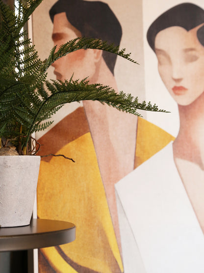 Lurae Velvet Textured Figures Canvas - Warm Tones - 120 x 80cm