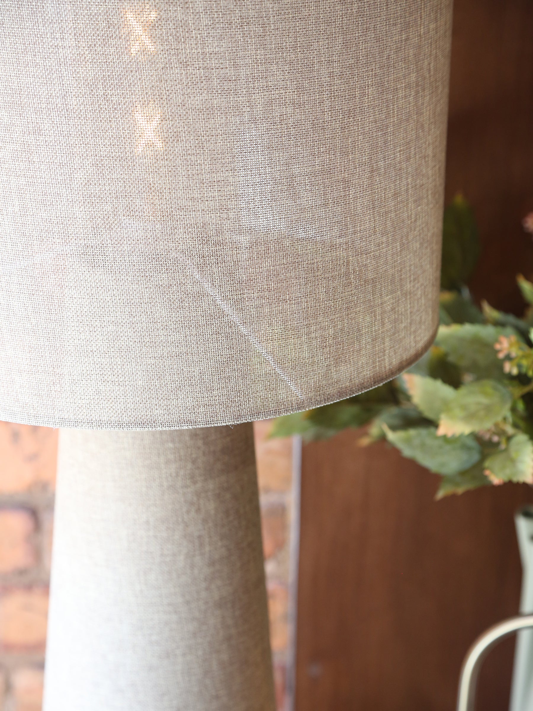 Iris Linen Floor Lamp - Olive Green