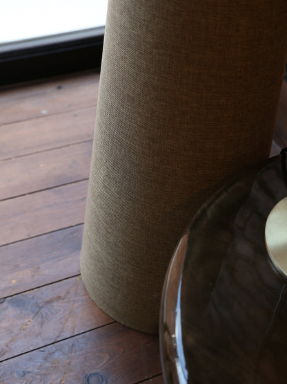 Iris Linen Floor Lamp - Olive Green