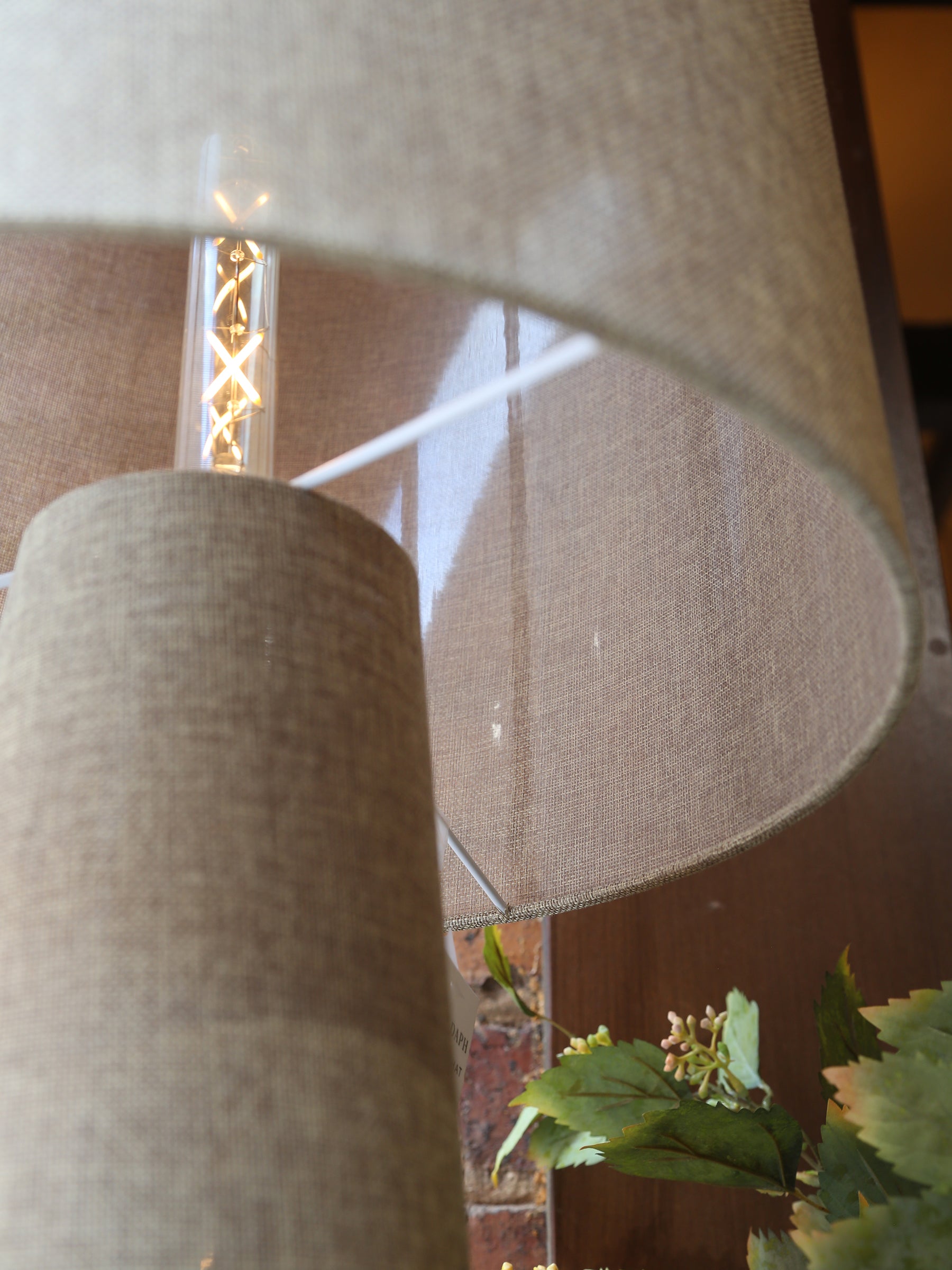 Iris Linen Floor Lamp - Olive Green