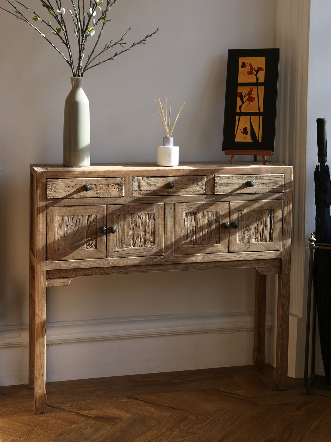 Reclaimed Textured Console Table - Natural Oak - Pre Order - Available From June