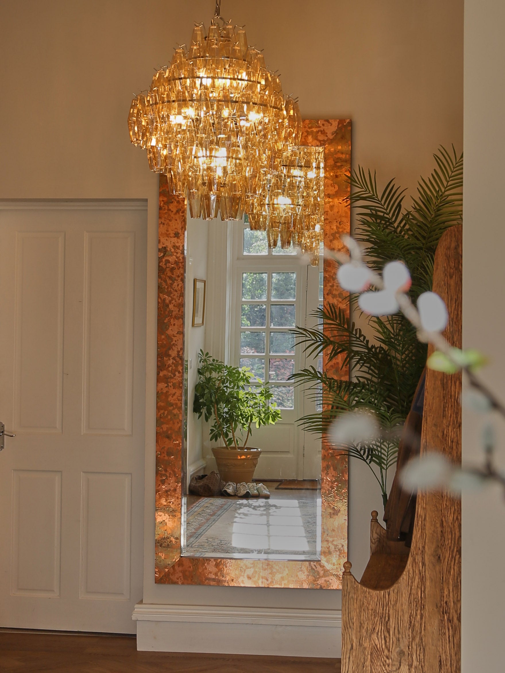 Hammered Copper Frame Mirror - 209x87cm