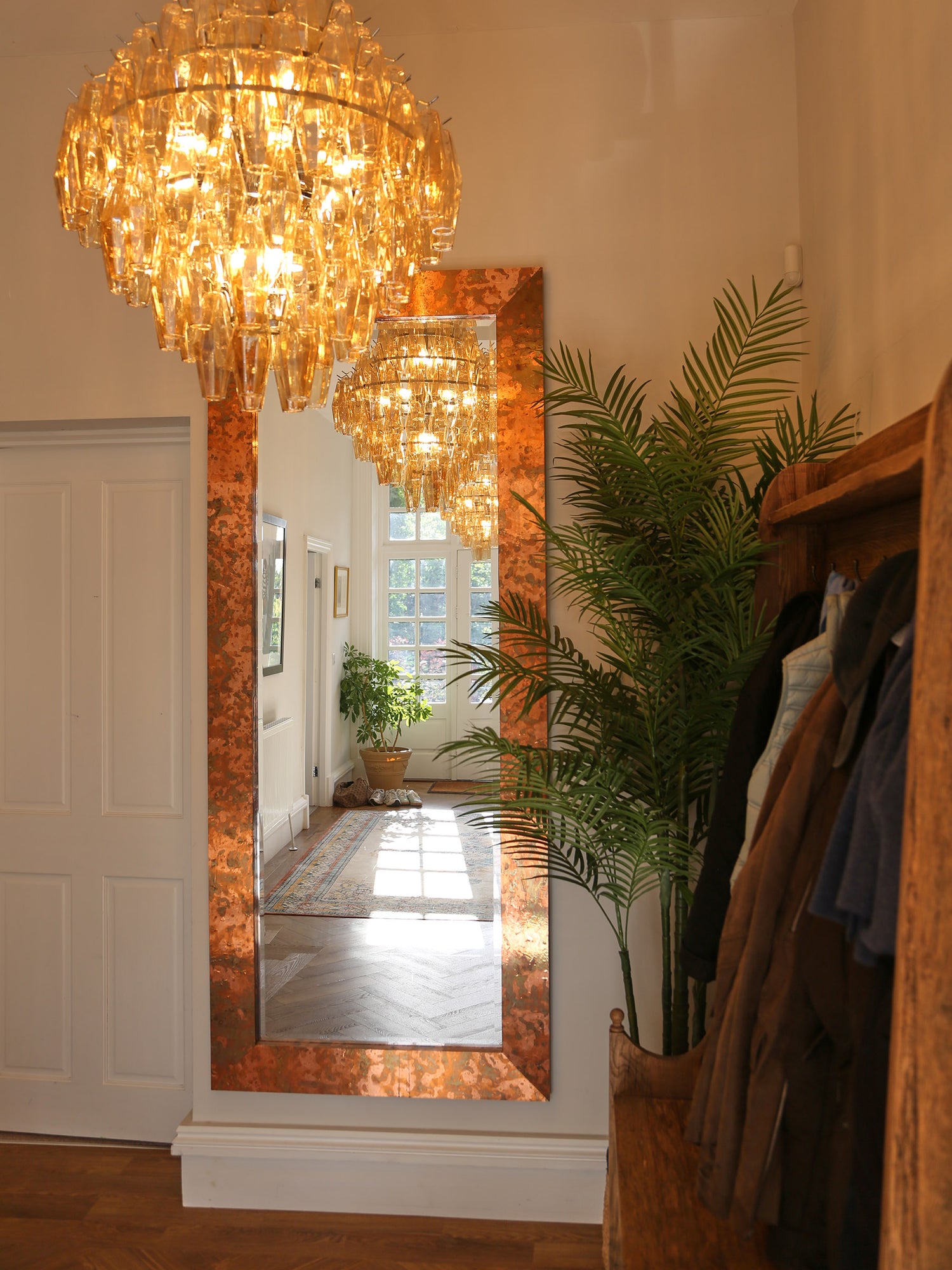 Hammered Copper Frame Mirror - 209x87cm