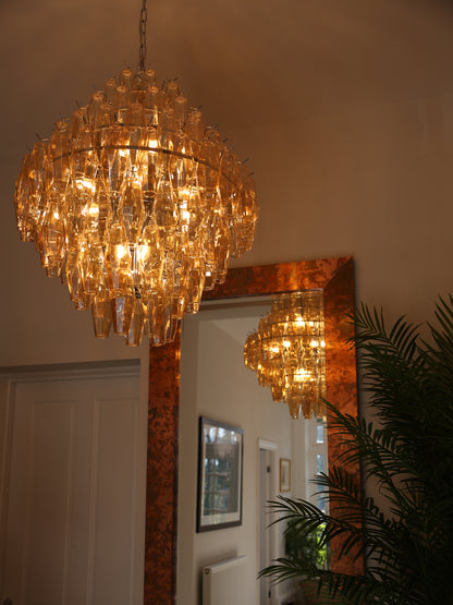 Cascading Glass Chandelier - Golden Amber