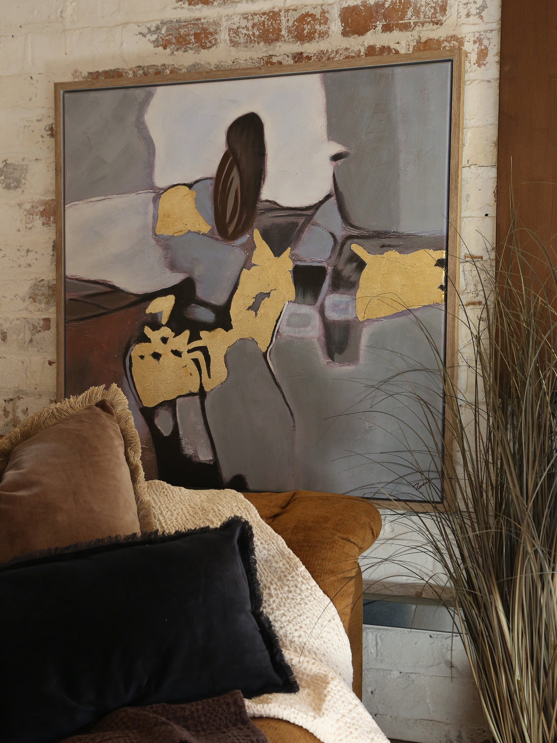 Winslow Wall Art Canvas - Hand painted Details