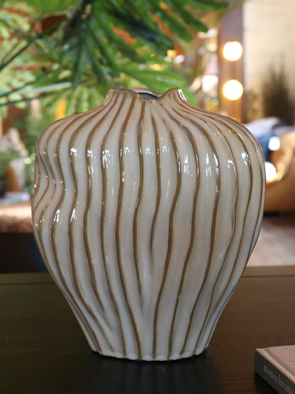 Vechhia Vase - Textured Brown Tones - 2 Sizes Available