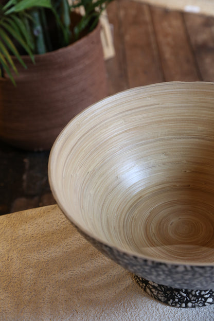 Gracio Bamboo Decorative Bowl - Speckled Pattern - 2 Sizes Available