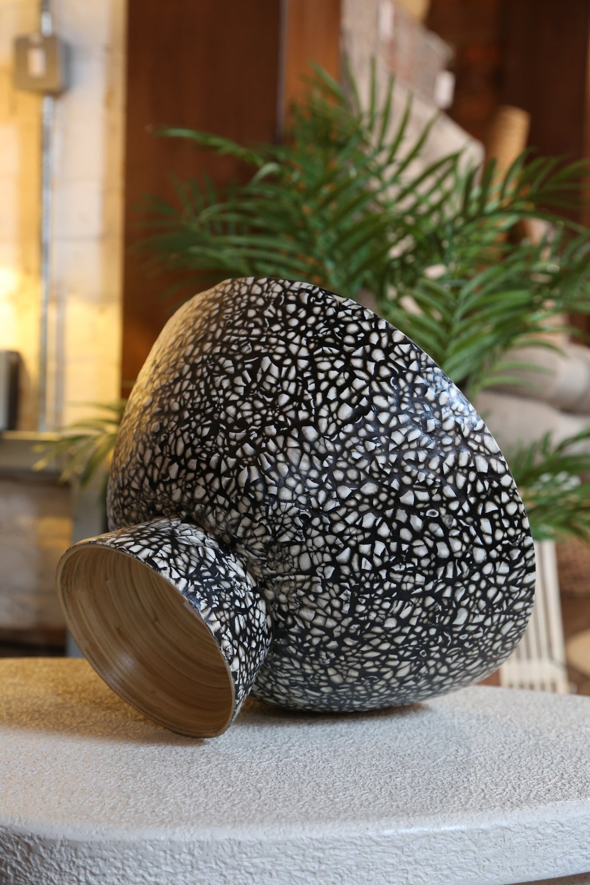 Gracio Bamboo Decorative Bowl - Speckled Pattern - 2 Sizes Available