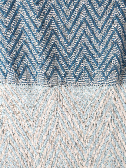 Milas Throw - Patterned - Recycled Cotton - Blue
