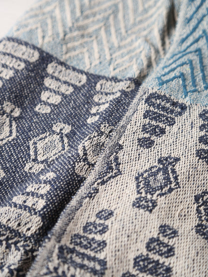 Milas Throw - Patterned - Recycled Cotton - Blue