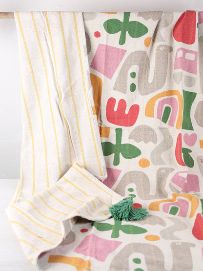 Filur Throw - Recycled Cotton - Organic Pink Tones