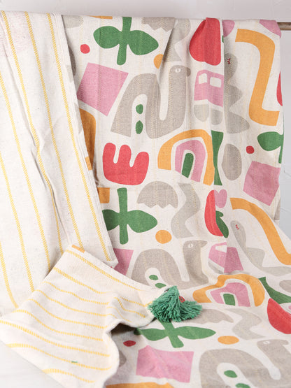 Filur Throw - Recycled Cotton - Organic Pink Tones