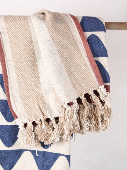 Rimme Throw - Patterned - Recycled Cotton - Terracotta Tones