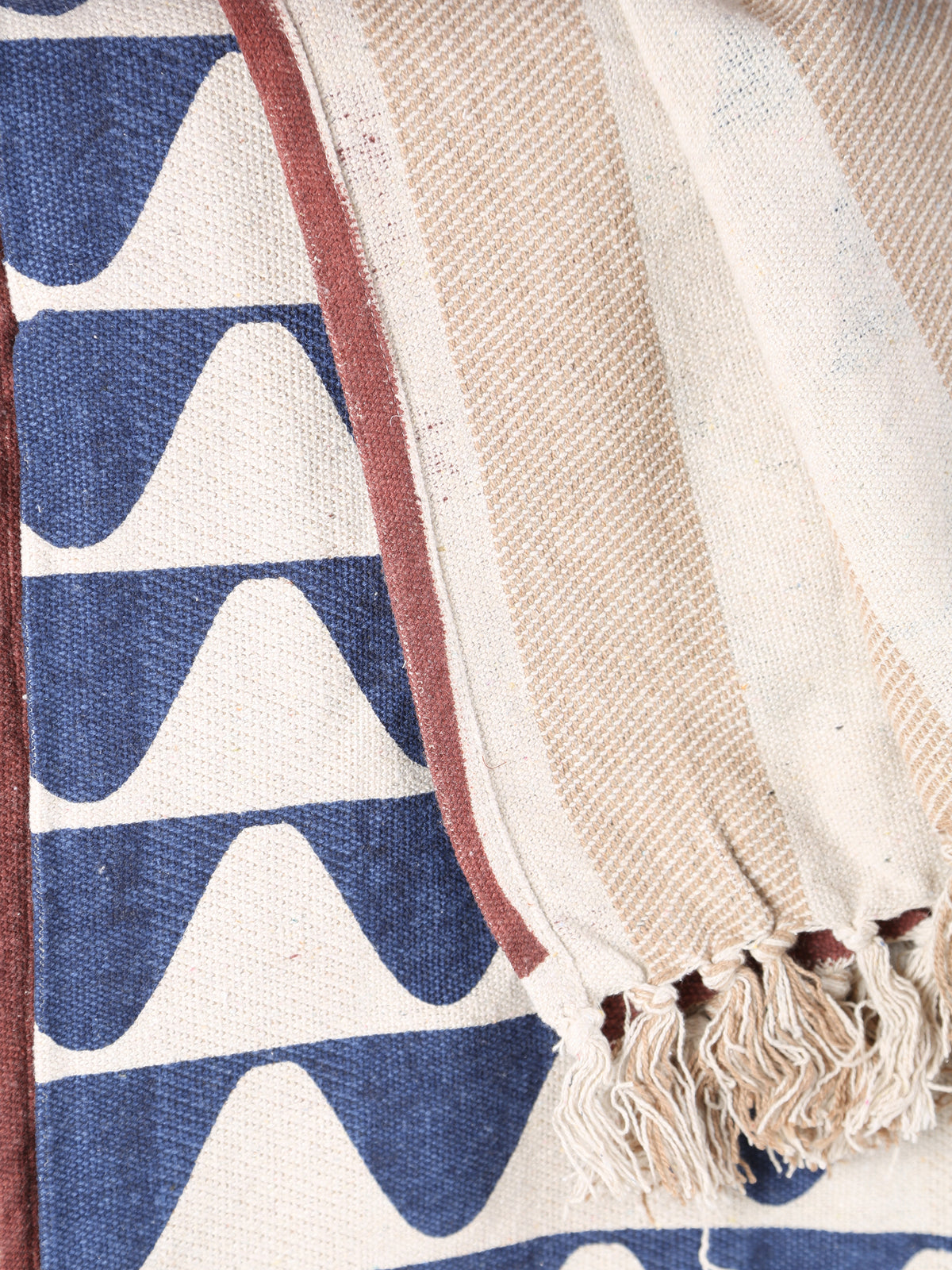Rimme Throw - Patterned - Recycled Cotton - Terracotta Tones