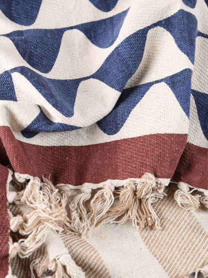 Rimme Throw - Patterned - Recycled Cotton - Terracotta Tones