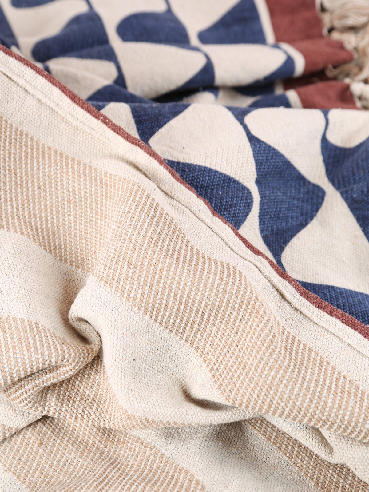 Rimme Throw - Patterned - Recycled Cotton - Terracotta Tones