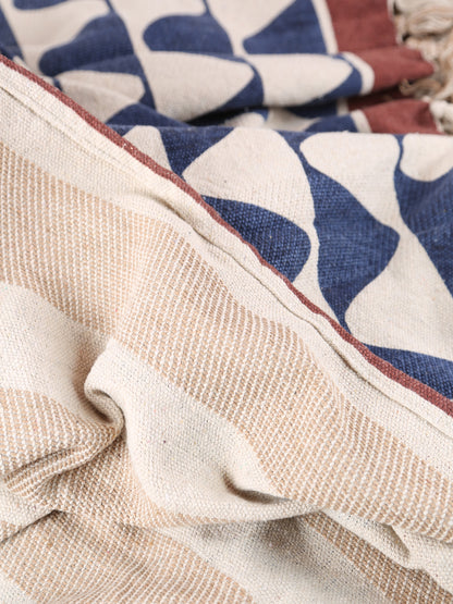 Rimme Throw - Patterned - Recycled Cotton - Terracotta Tones