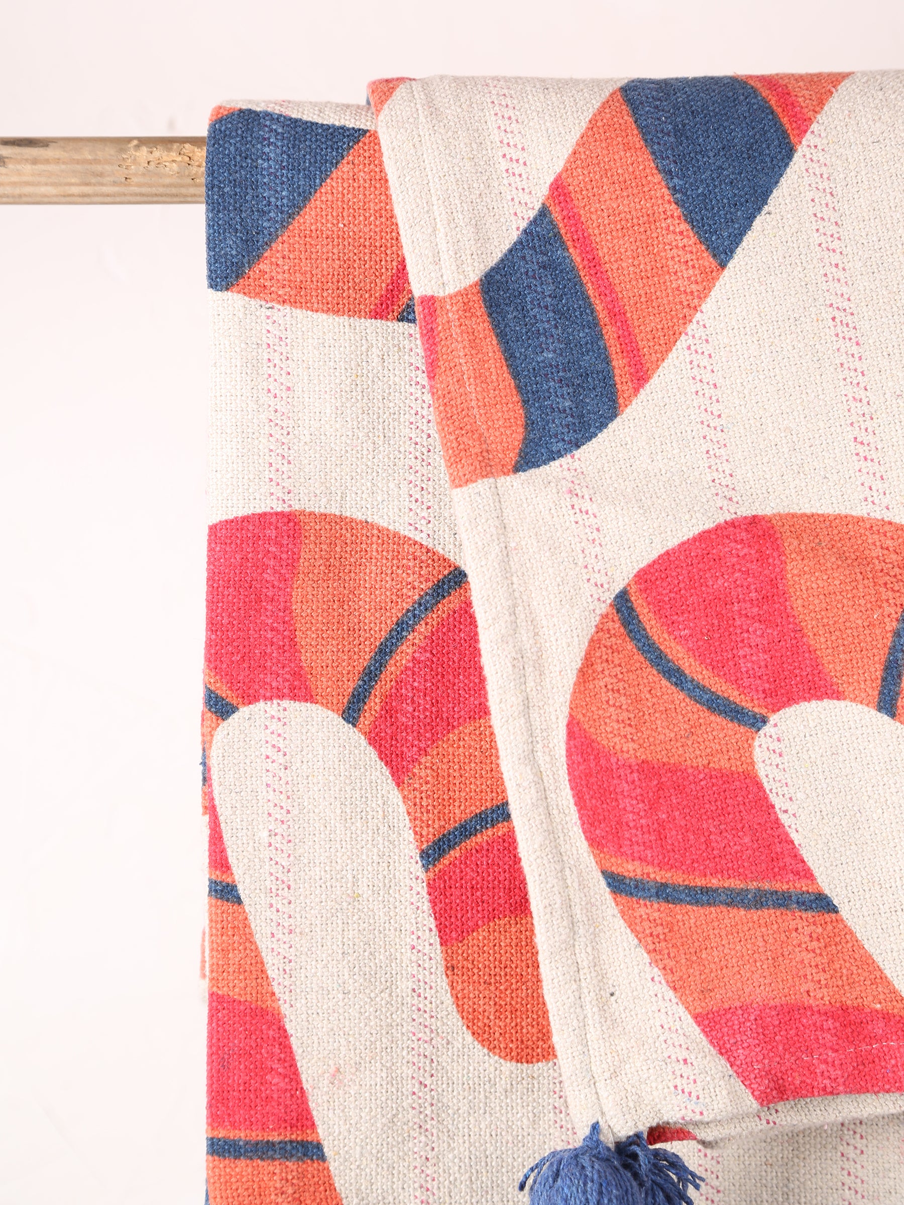 Candice Throw - Patterned - Recycled Cotton - Candy Canes