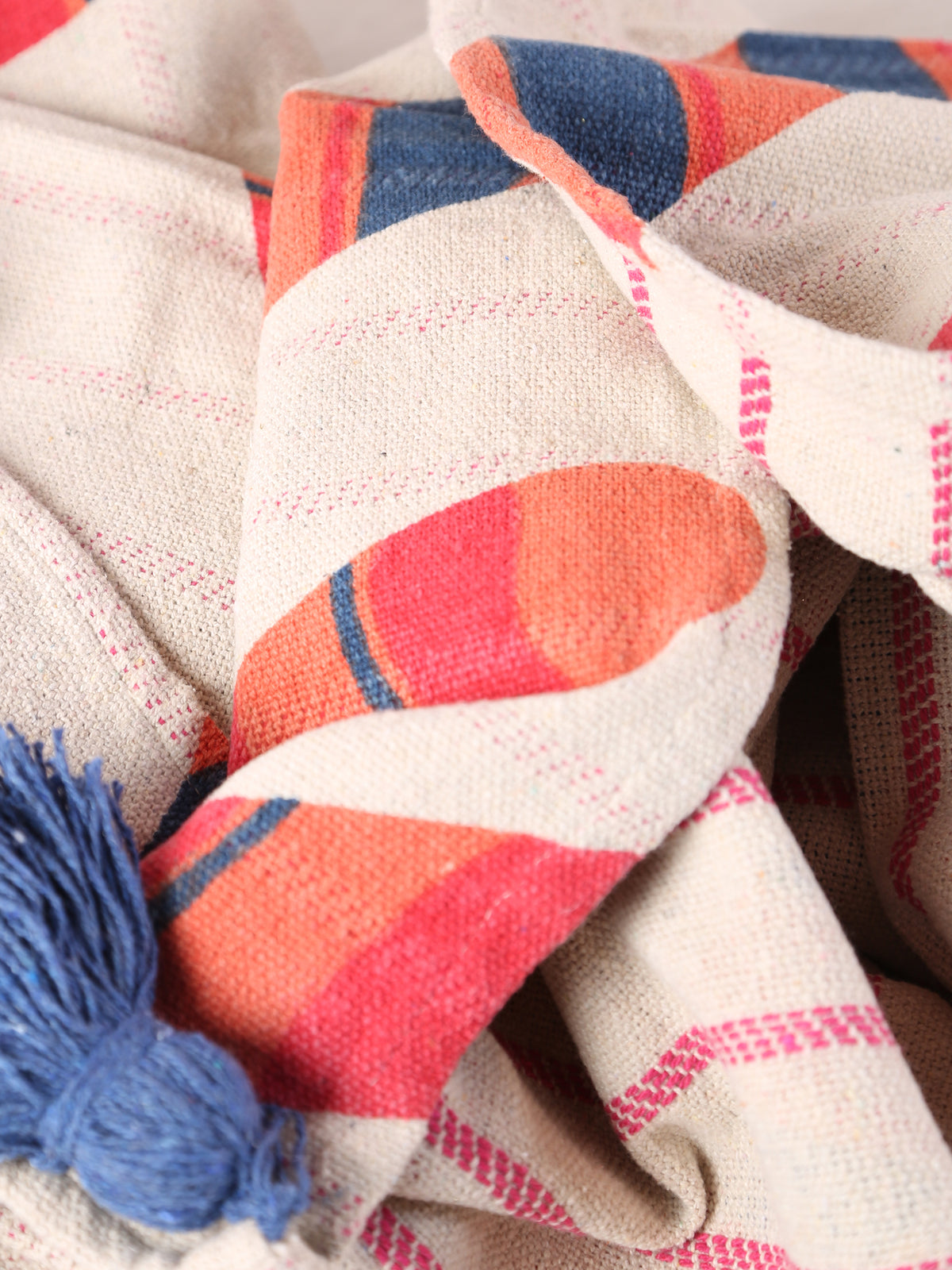Candice Throw - Patterned - Recycled Cotton - Candy Canes