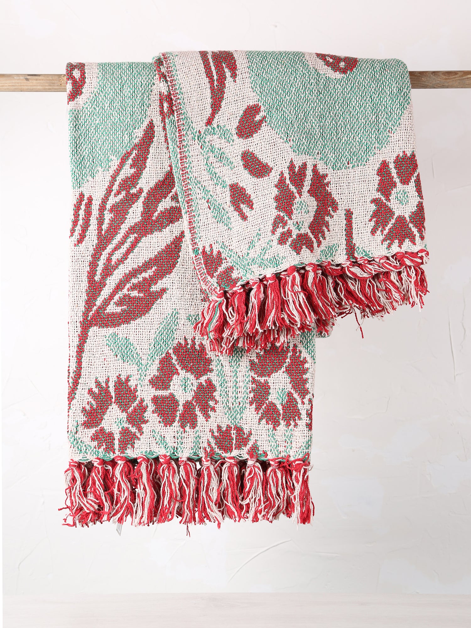 Rora Throw - Patterned - Recycled Cotton - Woven Botanicals