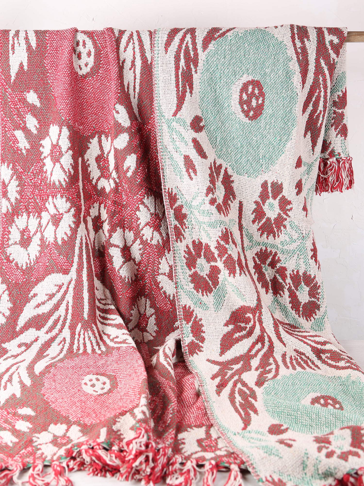 Rora Throw - Patterned - Recycled Cotton - Woven Botanicals