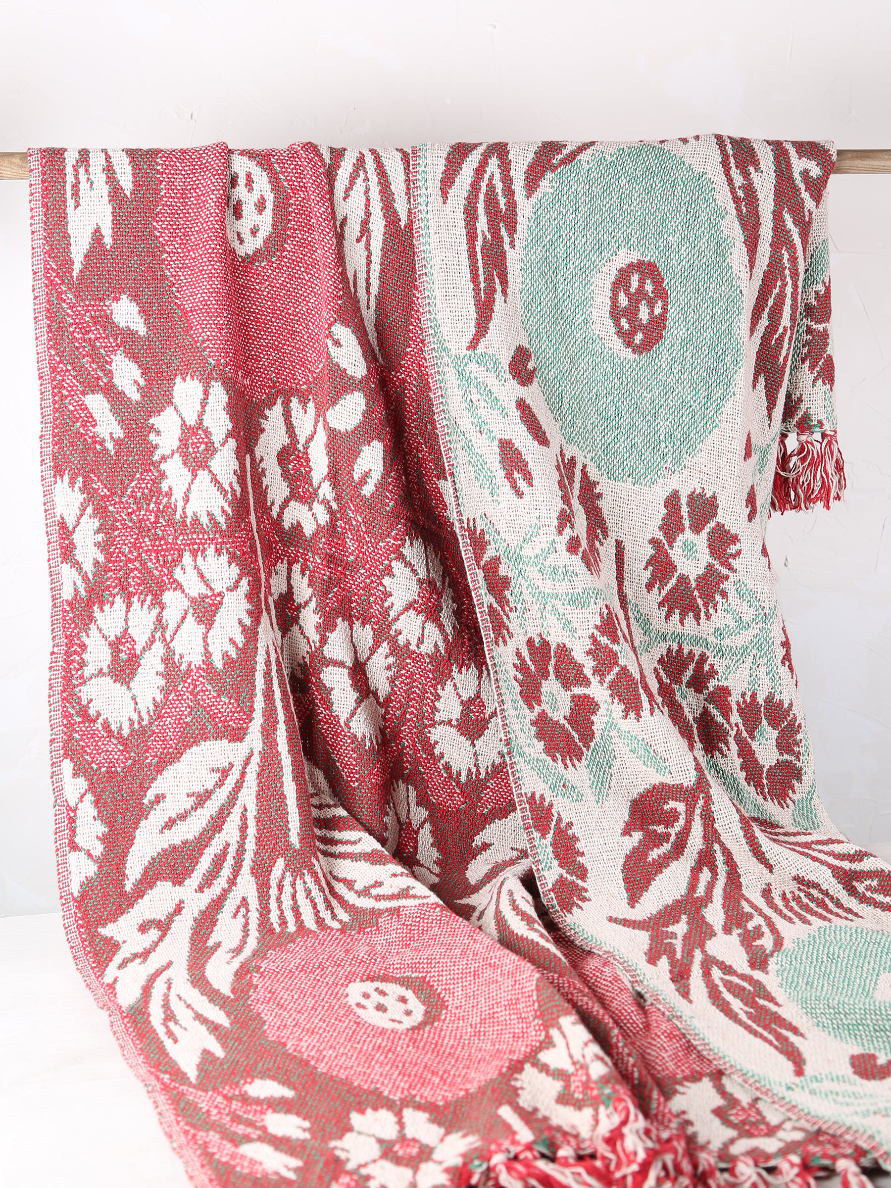 Rora Throw - Patterned - Recycled Cotton - Woven Botanicals