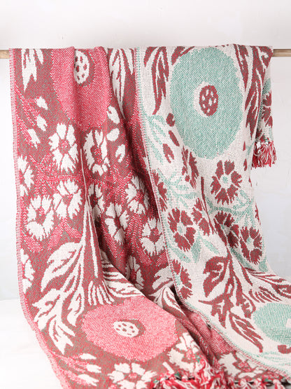 Rora Throw - Patterned - Recycled Cotton - Woven Botanicals