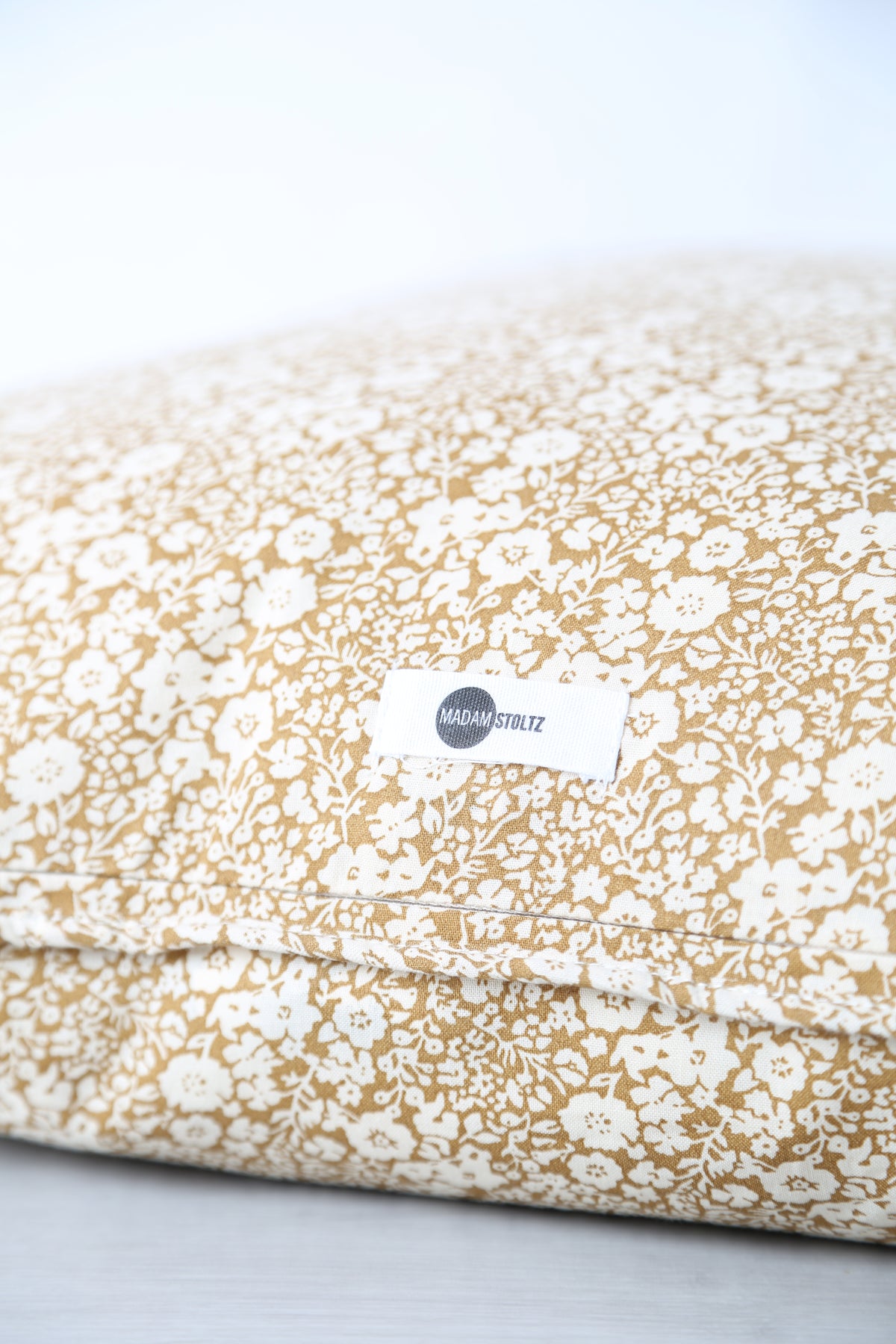 Rua Block Print Inspired Cushion - Caramel, Ochre