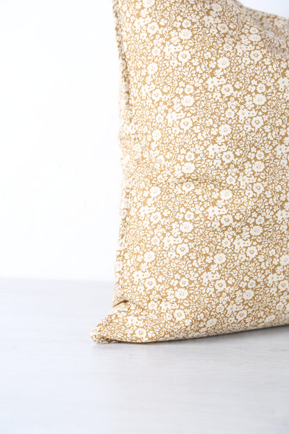 Rua Block Print Inspired Cushion - Caramel, Ochre