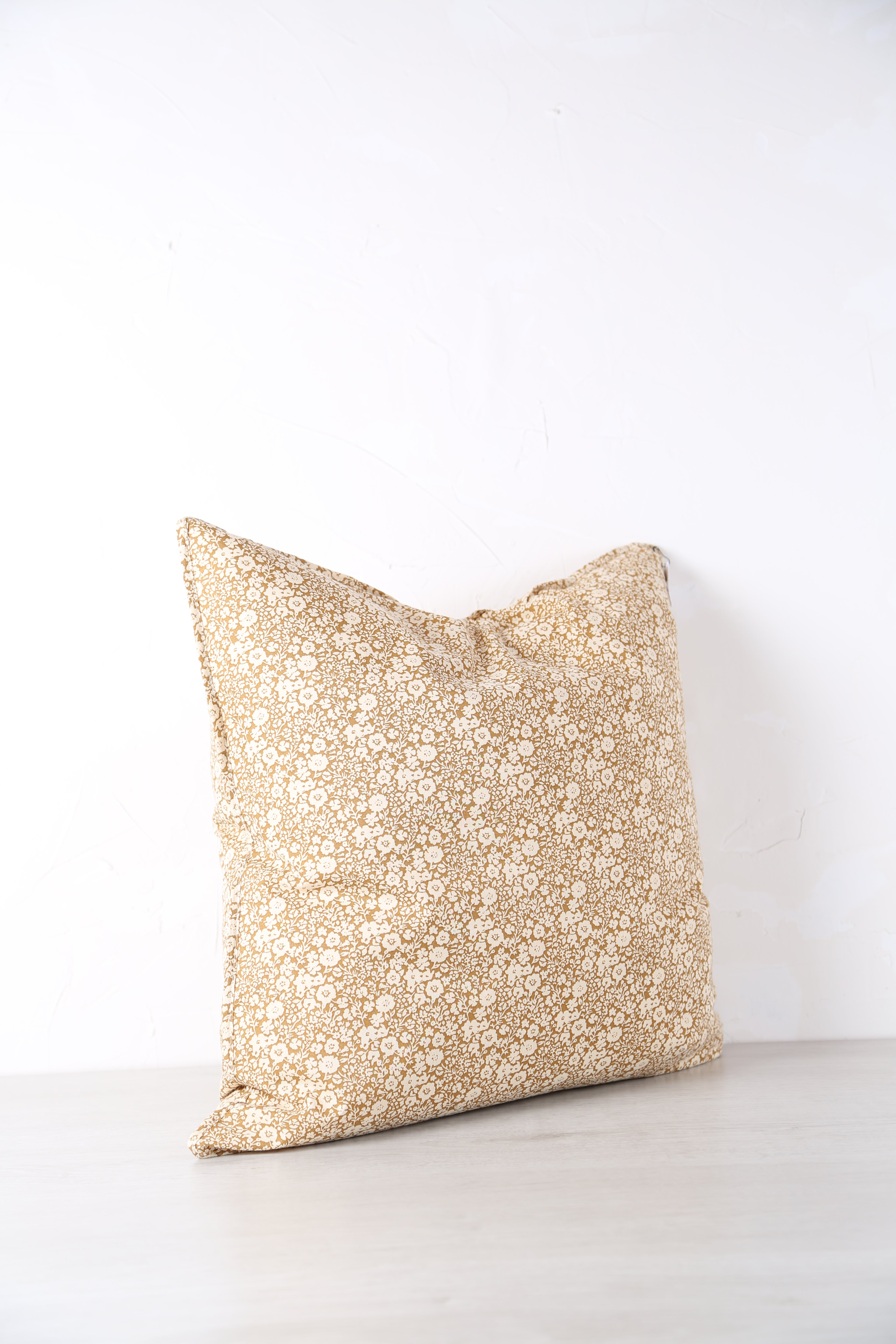 Rua Block Print Inspired Cushion - Caramel, Ochre