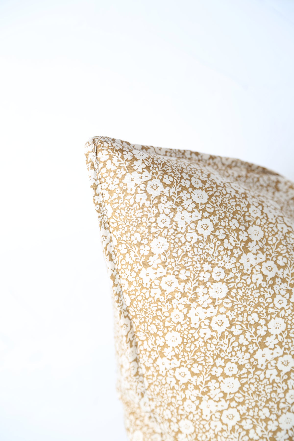 Rua Block Print Inspired Cushion - Caramel, Ochre