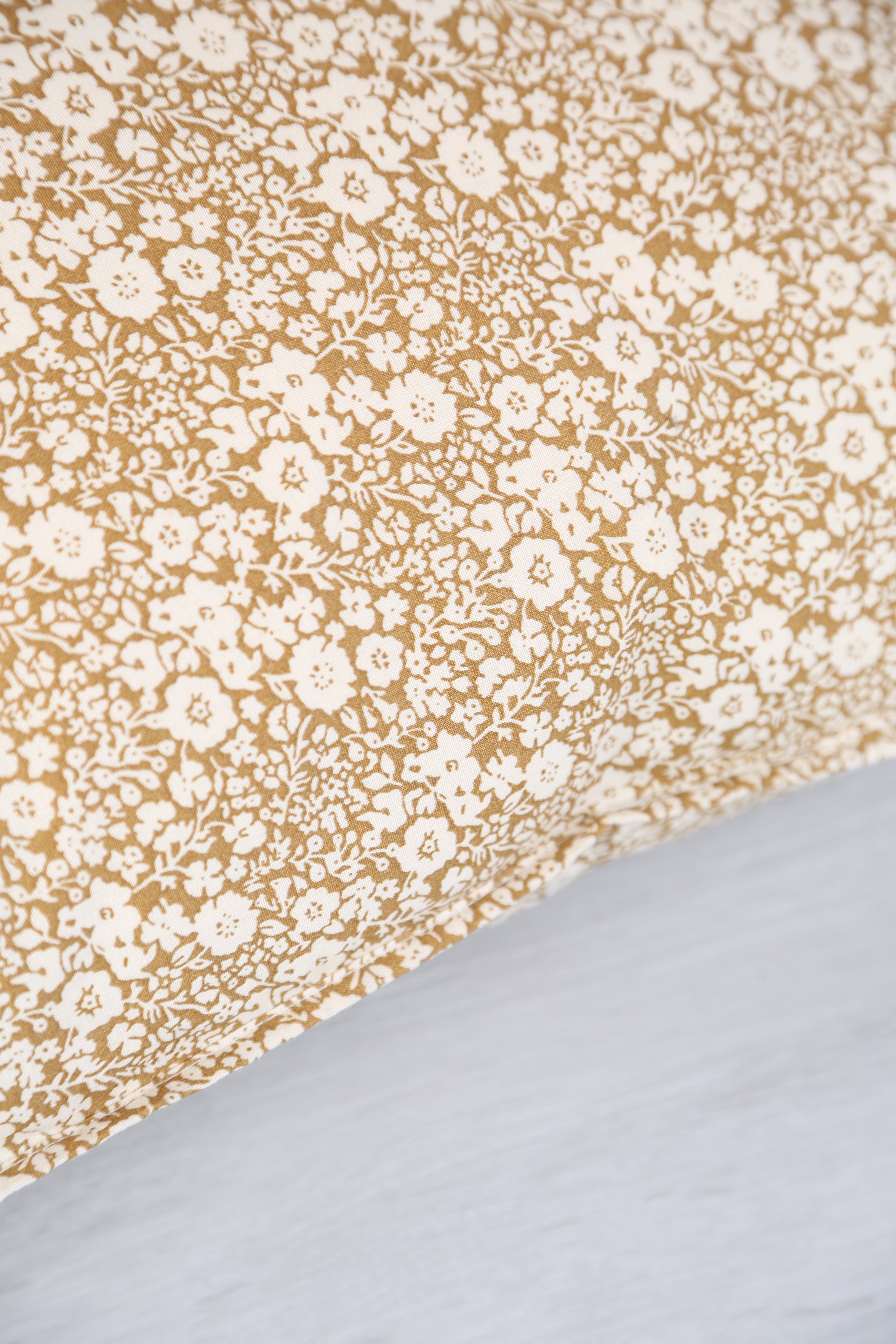 Rua Block Print Inspired Cushion - Caramel, Ochre