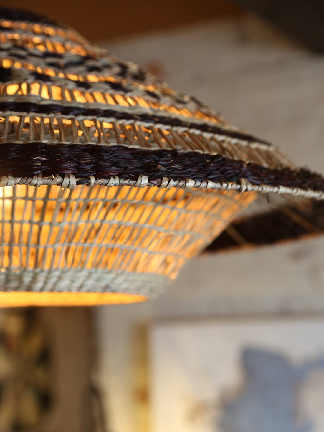 Owana Hanging lamp - Seagrass Woven Brown Accents- 80x30 cm